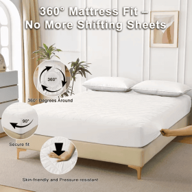 Diamond Grid Ultrasonic Waterproof Mattress Protector (Option: White-Twin)