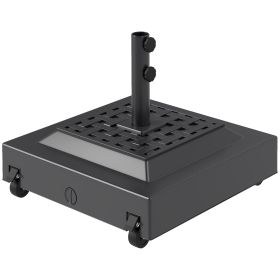 Outdoor Umbrella Stand Base With Wheels, Heavy Duty Patio Umbrella Base, Filled Up To 143lbs With Stand Or 112lbs With Water, Patio Umbrella Hold (Color: Black)