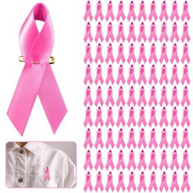 Halatool 100 Pink Ribbon Pins For Breast Cancer Awareness, Gifts For Women And Girls, Public & Social Events, Charity Party Supplies, Events-Sell (Color: Pink)
